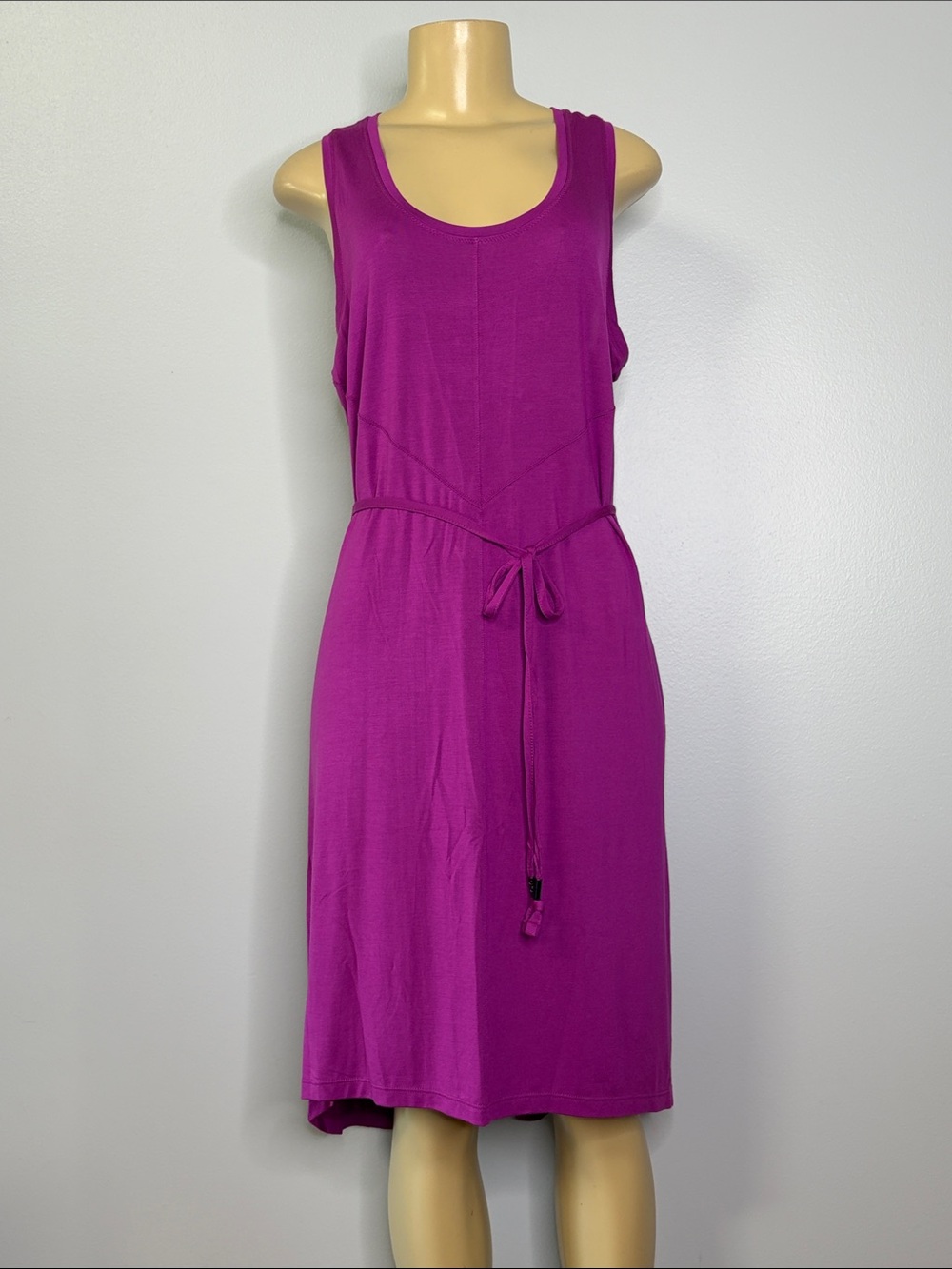 Lole Wicking by Construction Eco-Friend Tie-Waist Dress in Bright Magenta Size M